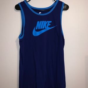 Navy blue Nike tank top.